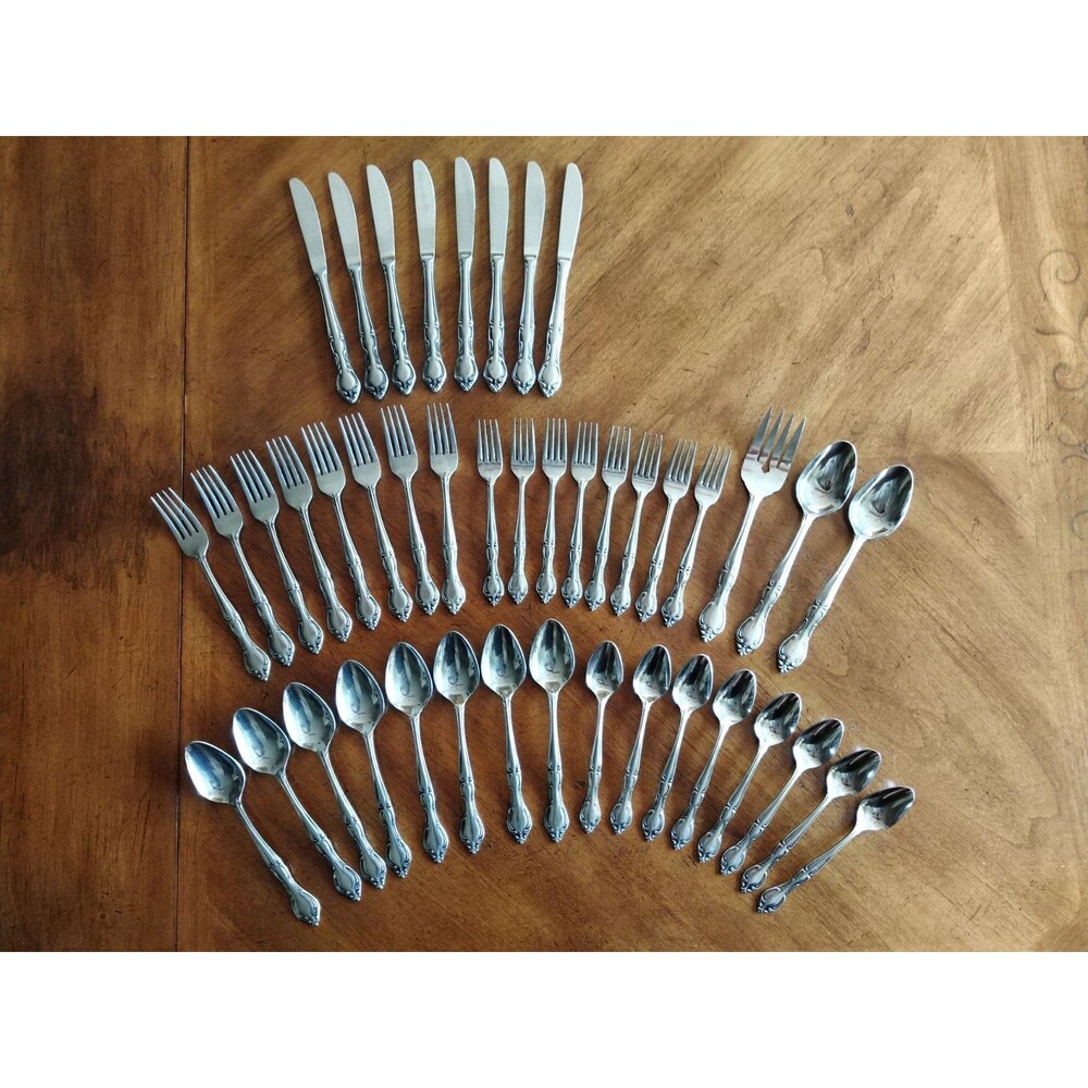 Lot of 43 Service for 8 Hampton Court Stainless Flatware Fork Spoon Knife Japan